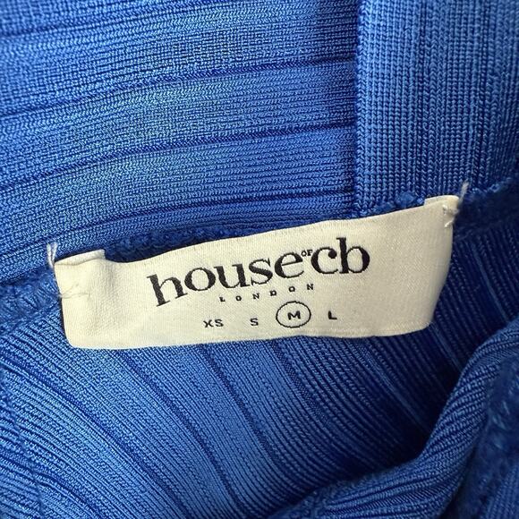 House of CB Bodycon Dress Sharna Cobalt Blue Cinch Waist Bandage Dress Medium - Picture 9 of 13